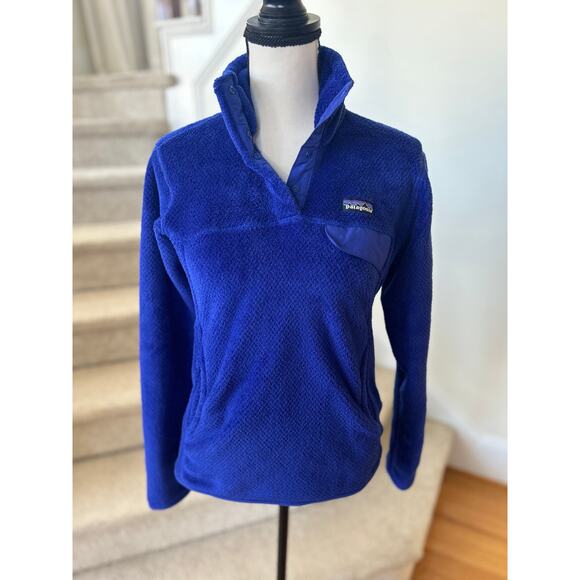Patagonia Re-Tool Snap-T Fleece Pullover Cobalt Blue Henley Sweater - Picture 1 of 5